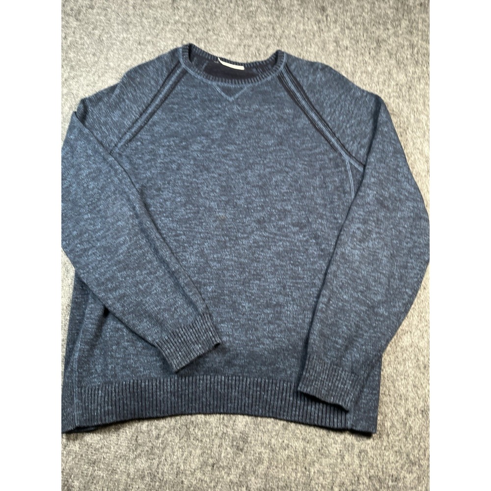 Tommy Bahama Sun Up,‎ Sun Down Flip Crew Sweater  Large Ocean Deep Cott/cashmere